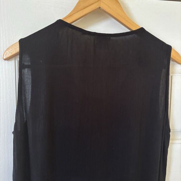 Embroidered Mexican Women Midi Dress Colorful Sleeveless Black L Bohemian Floral - Picture 9 of 10